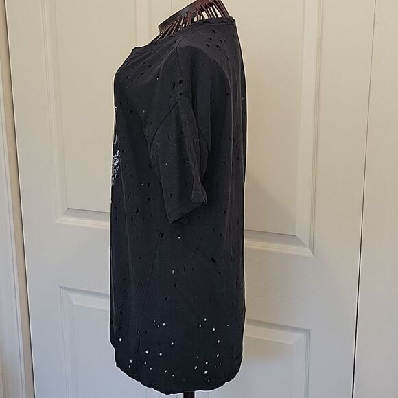 ZUTTER Black Dream On Dreamer T-Shirt with Holes Size Small - Picture 6 of 7